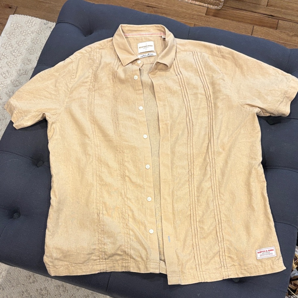 Scotch & Soda Tan Casual Button Down Shirt